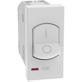 BTicino Automatic thermal magnetic circuit breakers. Type Two-pole - In 10 A - Vn 230 Va.c. - Breaking powers 1500 A — JW4301A10