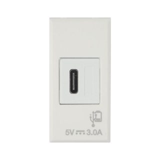 AVE USB TYPE C POWER SUPPLY, WHITEK S44 WHITE COLOR, 20W POWER DELIVERY – MATT FINISH – 1 MOD. — 446082USBC
