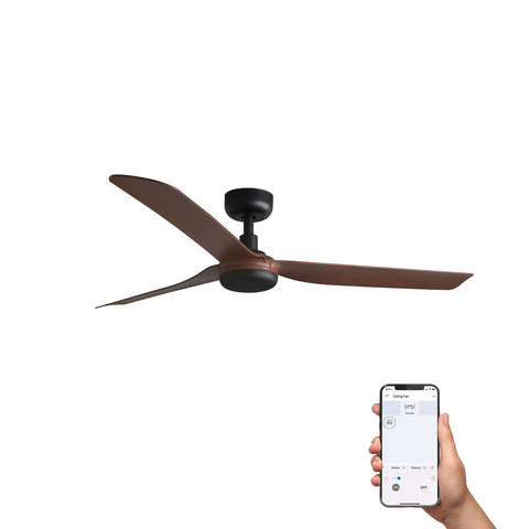 Faro Barcelona PUNT M Black/walnut fan TUYA — manufacturer representative image