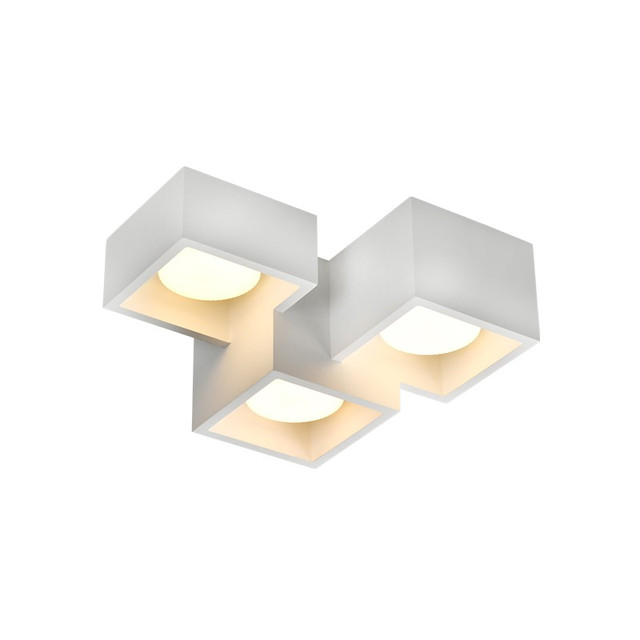 ACA Lighting GYPSUM 3 SQUARE CEILING LIGHT NATURAL 215*165*110 GENI 3*GX53 — G96023