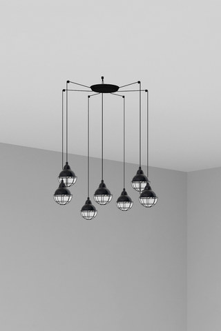Faro Barcelona CLAIRE 7L Black pendant lamp — manufacturer representative image