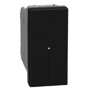 BTicino 4-way switch 1P 10AX 1 module dark, axial, lightable, screw & plate terminals — YD4054