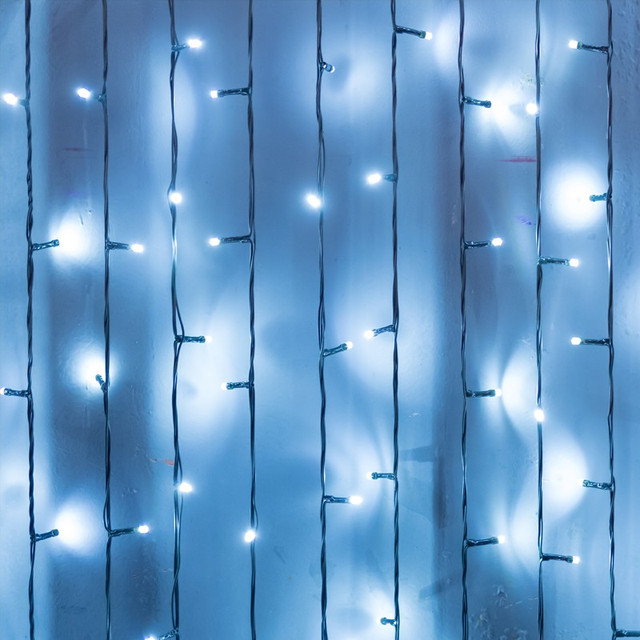 ACA Lighting 240 LED RUBBER CURTAIN LIGHT, CW, CONNECT. (MAX 8), STEADY,IP65, 200x100cm, 1,5M LEAD CABLE — X08240231N
