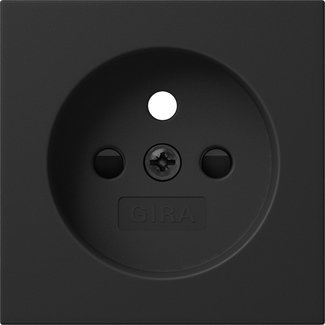 Gira Cover for socket outlet with earth pin 16 A 250 V~ and increased contact protection (Safety Plus) black matt (lacquered) System 55 — 4945005