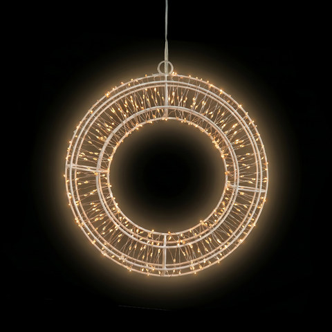 ACA Lighting XMAS WHITE HALO 1800LED Φ600x80mm WW BULB SPACE 5cm IP44 220-240V GS ADAPTOR 31V 9W 3m LEAD CABLE — manufacturer representative image