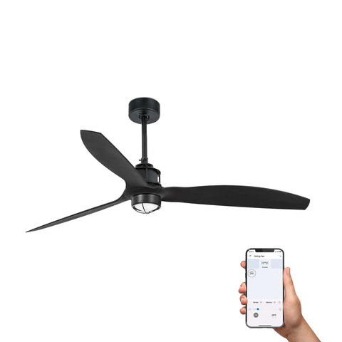 Faro Barcelona JUST FAN M Matt black fan 3000K TUYA — manufacturer representative image