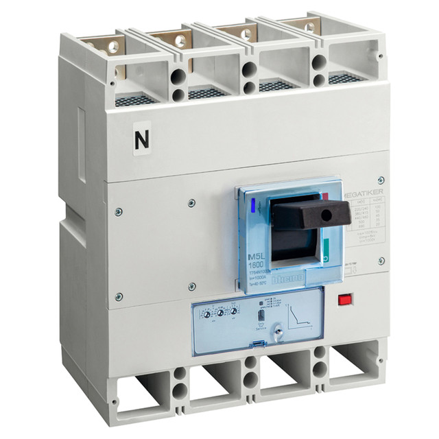 BTicino M5 1600L - electronic Mccb (Li) 4P - In=1250A - Icu=100kA — T754L1250EB