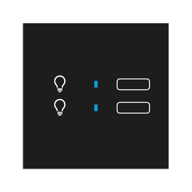Blumotix Glass Icon cover — Black square — BX-F-QQBLAN