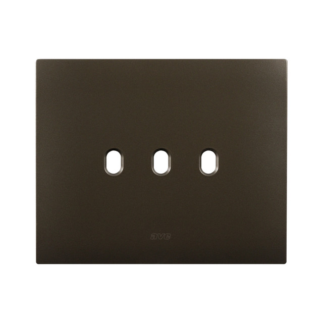 AVE NEW STYLE S44 SMART METAL PLATE, MATT BRONZE COLOUR – 3 CONTROLS – 3 MOD. — 44PSMN03BRO