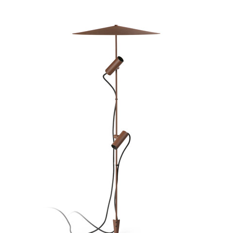 Faro Barcelona CLAP 1030 rusty brown spike 2x6W 3000K 38° with plate L — manufacturer representative image