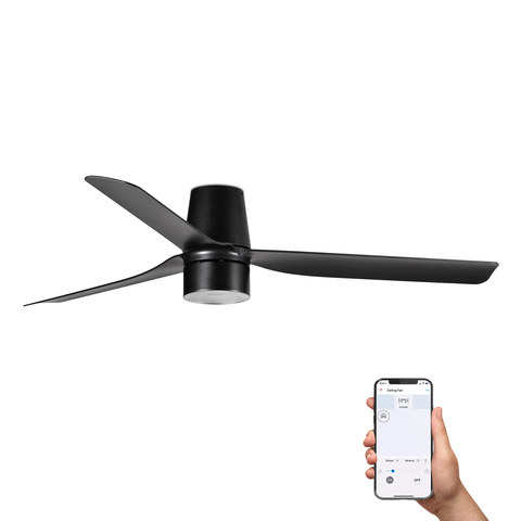 Faro Barcelona PUNT TUB TEK M Ceiling fan black 3000K TUYA — manufacturer representative image