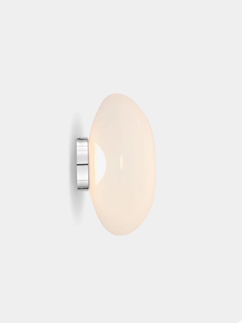 Tom Dixon Melt Opal Medium Surface Light | Opalescent Polished Polycarbonate with Silver Hardware — MESS03OP-WEUM2