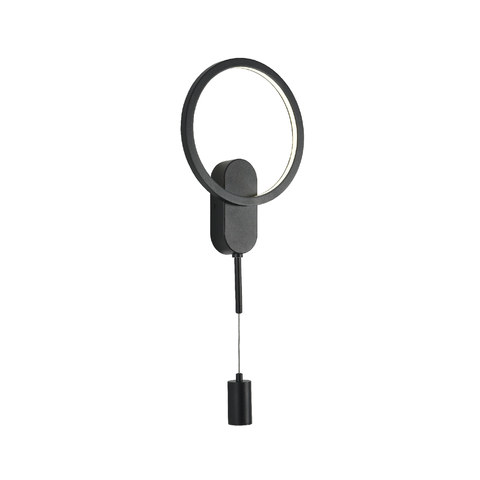 ACA Lighting LOOP- WALL LIGHT SAND BLACK ALUMINUM+ SILICONE LED 12W CCT 2800K-3200K-4000K 1200LM IP20 — manufacturer representative image