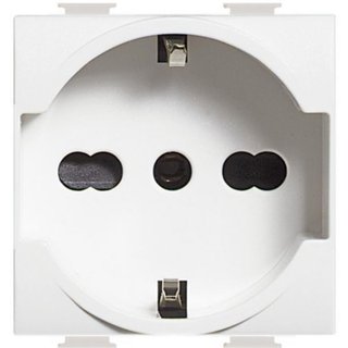 BTicino Socket 2P+T 16 A 250 Vac - centre distance 19 mm and 26 — AM5440V16AB