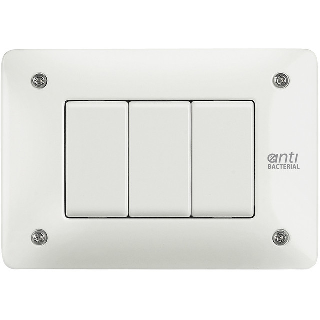 BTicino Cover plate - 3 modules - anti-tamper — AM4803WAR