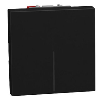 BTicino Pushbutton 1P NO 10A 2 modules dark, rocker, lightable, automatic terminals — YD4005M2A