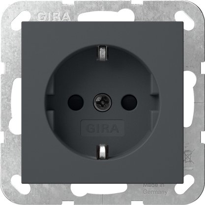 Gira SCHUKO socket outlet 16 A 250 V~ with increased contact protection (Safety Plus) anthracite System 55 — 445328