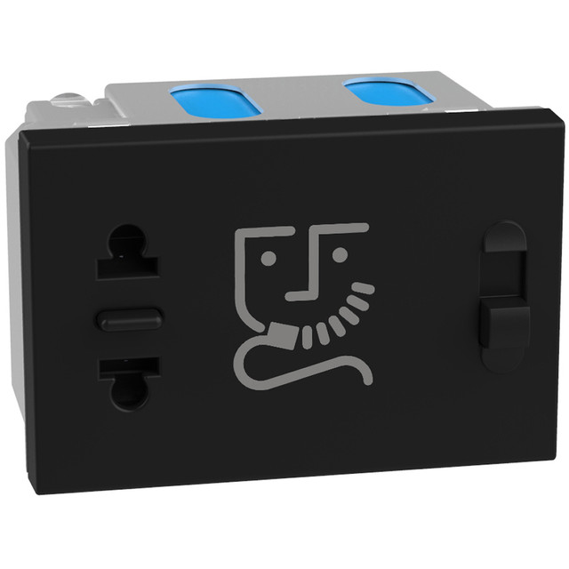 BTicino Shaver socket with insulation transformer - 3 modules - dark — YD4177
