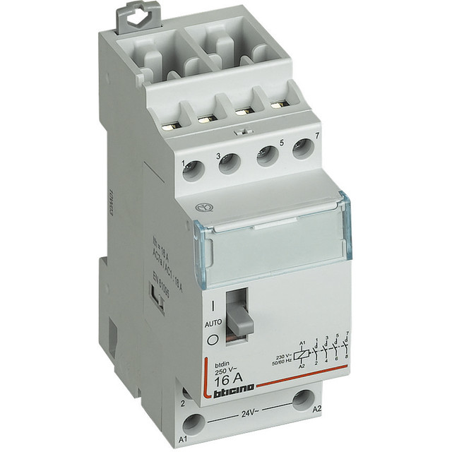 BTicino Monostable relay - In=16 A - Vn=24 Vac - 4NO - 2 modules — FM2A4N24M