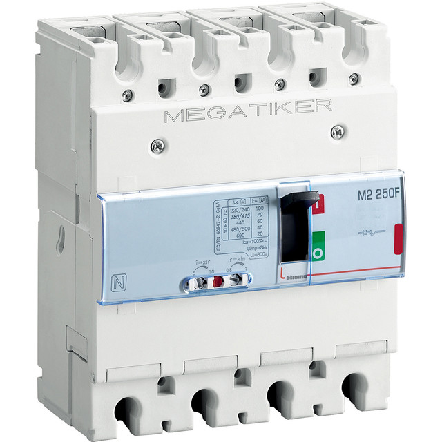BTicino M2 250F - thermal-magnetic Mccb 3P+N/2 - Icu= 36kA - In= 160A — T724F160