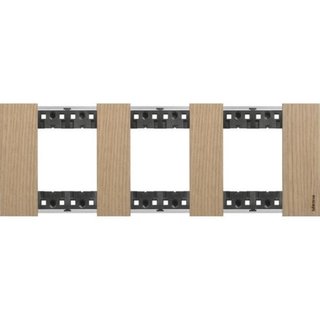 BTicino 2x3P 71mm Living Now plate — KA4802M3LM