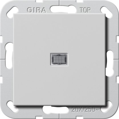 Gira British Standard rocker switch (BS EN 60669-1) 20 AX 250 V~ with rocker and control light grey matt (laquered) Circuit breaker, 2-pole — 2834015