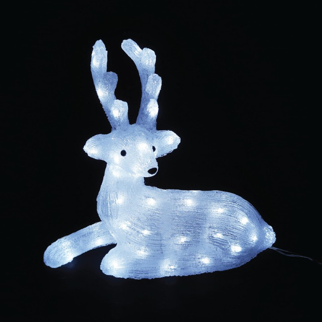 ACA Lighting ACRYLIC SITTING REINDEER 55 LED CW IP44 36*16,5*37cm 30cm LEAD CABLE — X0855224
