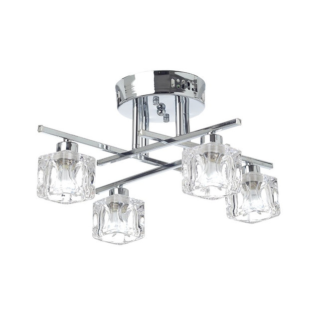 ACA Lighting CEILING 4ΧG9 CLEAR GLASS+CHROME MARTINI — AD00714