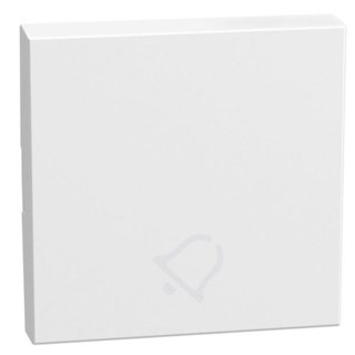 BTicino lightable key cover with bell symbol, 2 modules white, rocker — YW4915DM2