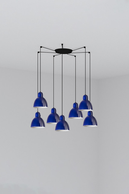 Faro Barcelona VENICE 7L Cobalt blue pendant lamp — 64255-115-7L