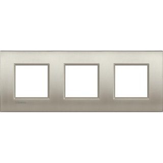 BTicino AIR cover plate 2x3P 71mm brushed Titanium — LNE4802M3TIS