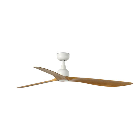 Faro Barcelona OUTWOOD L White/light oak wood fan IP44 — manufacturer representative image