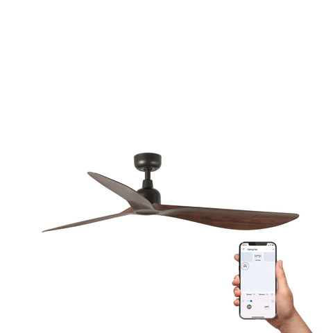 Faro Barcelona OUTWOOD L Ceiling fan brown/walnut IP44 TUYA — manufacturer representative image