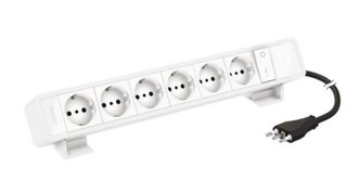 BTicino Desktop multi-outlet extensions equipped with MatixGO power sockets and two-pole switch - 12 modules - Color: white — 1508664W