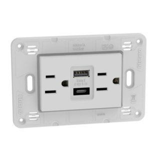 BTicino American standard universal duplex socket 2 P+E 15 A 127/250 VA — JW4188AC