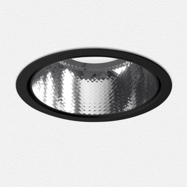 Artemide Luceri Round Trim - Faceted Mirror Optics Tunable White - Driver TW DALI 8 - Black — BB02304