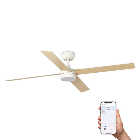 Faro Barcelona RUDDER 4 L White/ash fan 20W SWT TUYA — manufacturer representative image