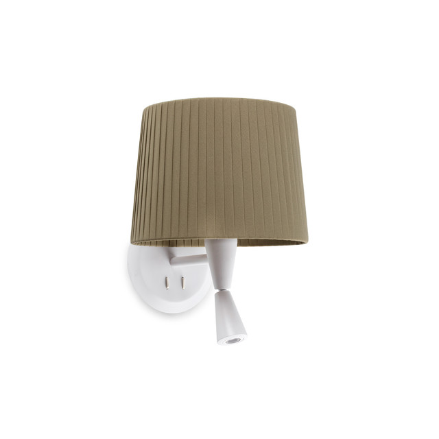 Faro Barcelona SAMBA White/ribbon green wall lamp with reading light — 64308-37