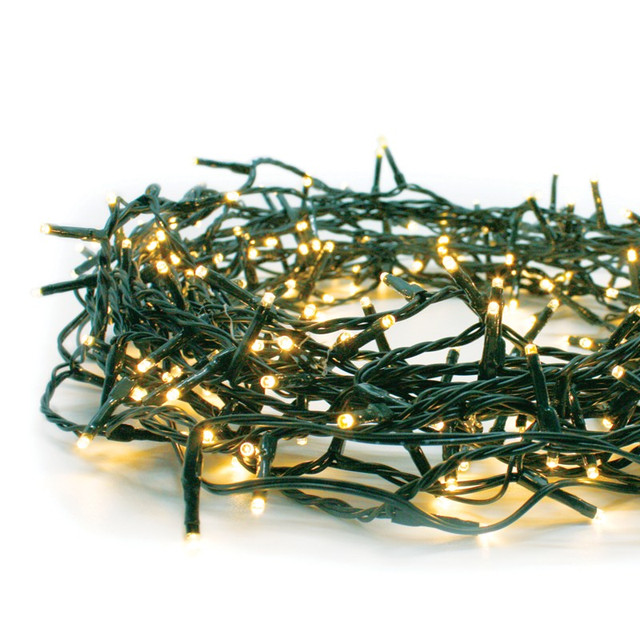 ACA Lighting 100 LED STRING LIGHTS PER 5cm SUPER WARM WHITE, ADAPTOR 31VDC & 8 FUNCTIONS, IP44 5m GREEN CABLE — X081001212 — manufacturer representative image