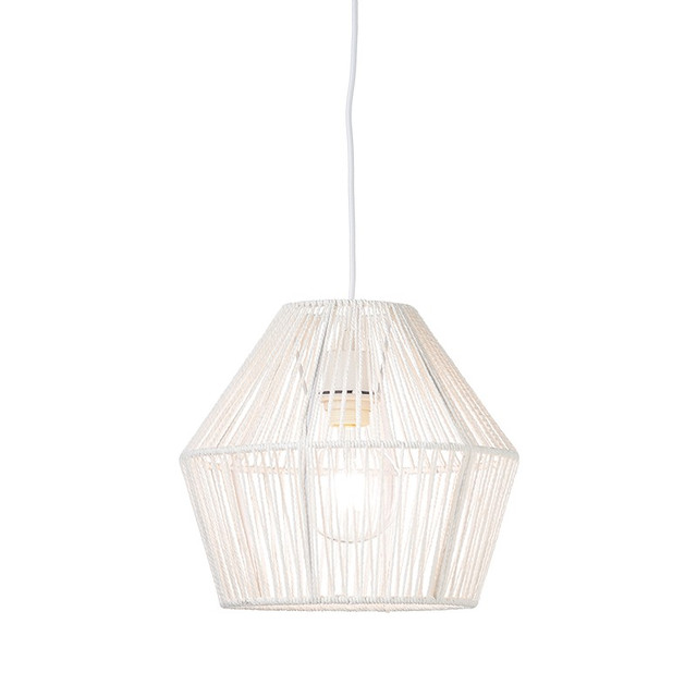 ACA Lighting PENDANT 1XE27 ROPE WHITE Φ30ΧΗ120CM PERU — V36319