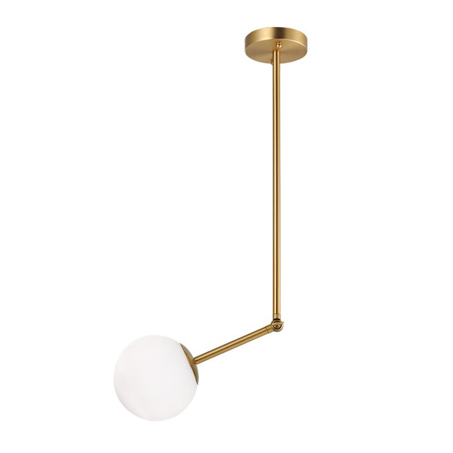 ACA Lighting NETTO PENDANT 1XE27 METAL + OPAL GLASS Φ15ΧΗ80CM THETIS — V260501P