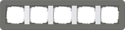 Gira E3 cover frame dark grey soft touch with pure white glossy carrier frame dark grey Soft Touch with pure white glossy carrier frame — 0215413