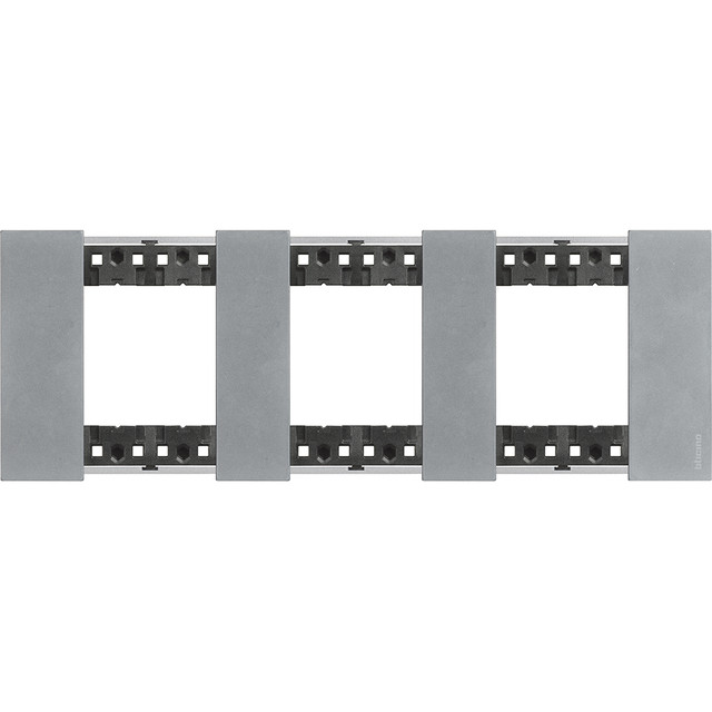 BTicino 2x3P 71mm Living Now plate — KA4802M3NW