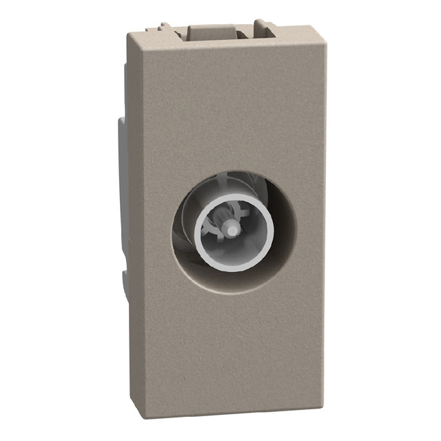 BTicino Passthrough coaxial socket - 1 module - stone — YG4202P14