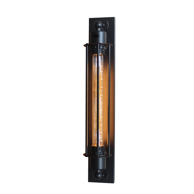 ACA Lighting WALL LAMP 1 Χ Ε27 BLACK 50Χ11Χ8 CM METALIC MAYA — KS2049W1BK