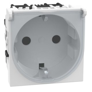 BTicino German standard socket 2P+E 16A 250 Vac with IP20 flap — RW4141C