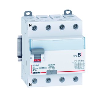 BTicino Earth leakage circuit breaker type B 4P - In= 40A - Idn= 30mA — G743B40