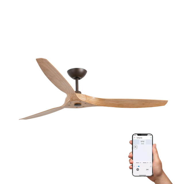 Faro Barcelona MOREA L Light brown fan TUYA — 33519WT