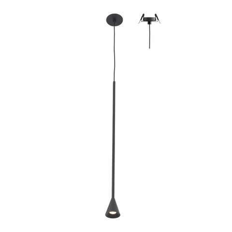 ACA Lighting PENDANT LAMP SAND BLACK STEEL+ALUMINUM LED SMD 5W 3000K 440LM IP20 — manufacturer representative image