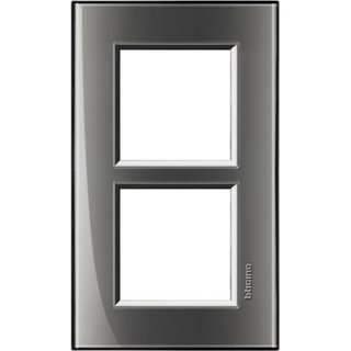 BTicino Square cover plate 2x2P 57mm London fog — LNA4832M2KF